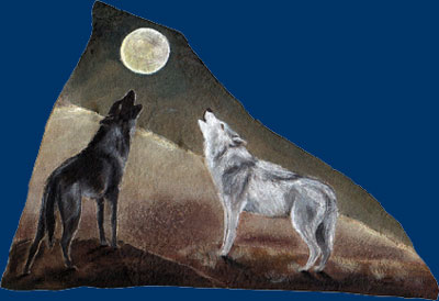 Heulendes Timberwolfpaar